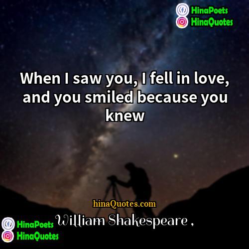 William Shakespeare Quotes | When I saw you, I fell in